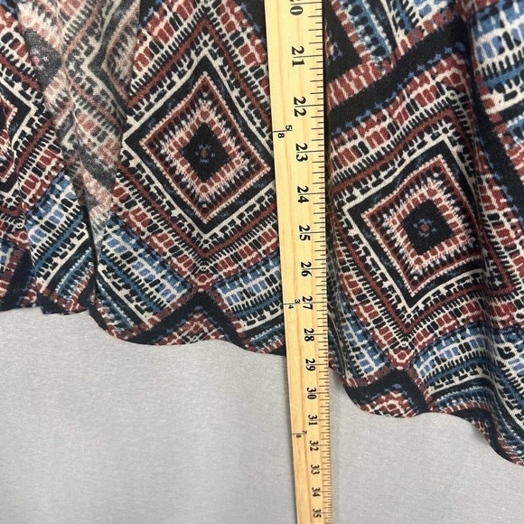 Neiman Marcus Cashmere Cardigan Sweater L/XL Multicolor Aztec Print Open - Picture 11 of 12